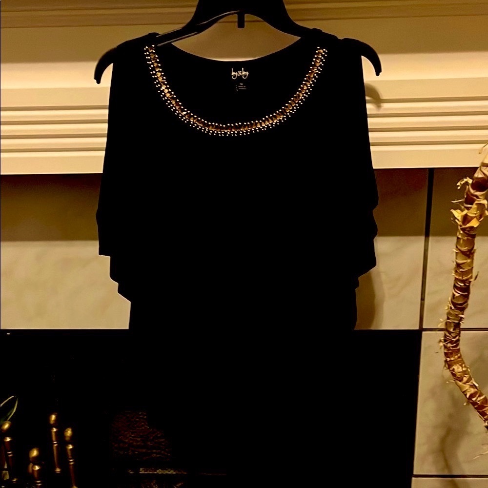 bebe Black Embellished Women's Top